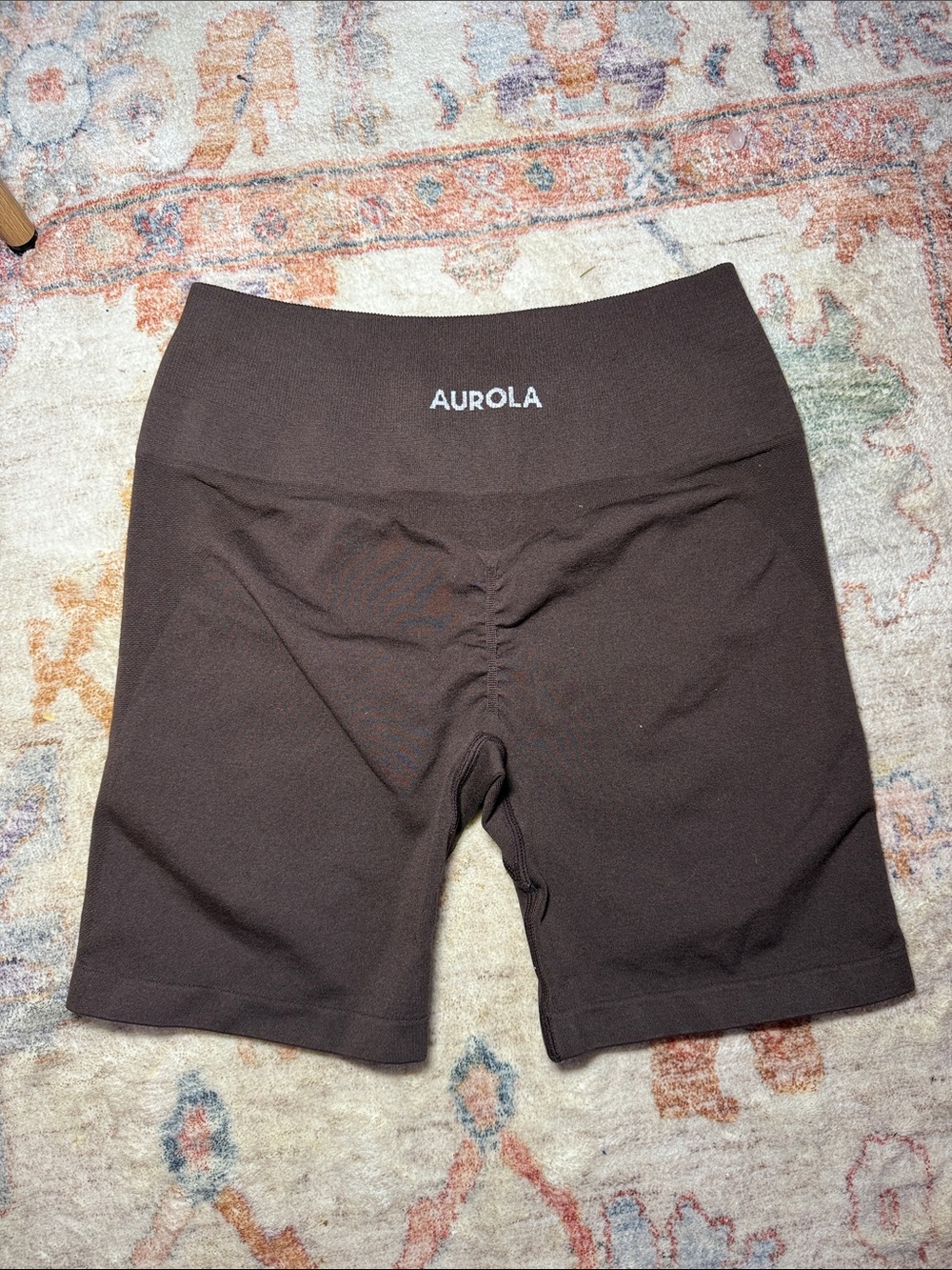 Aurola Brown High-Rise Bike Shorts